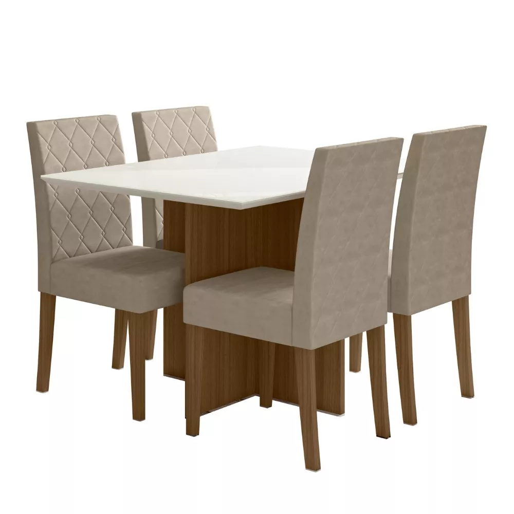 Conjunto Sala de Jantar 4 Cadeira Helo Poliman