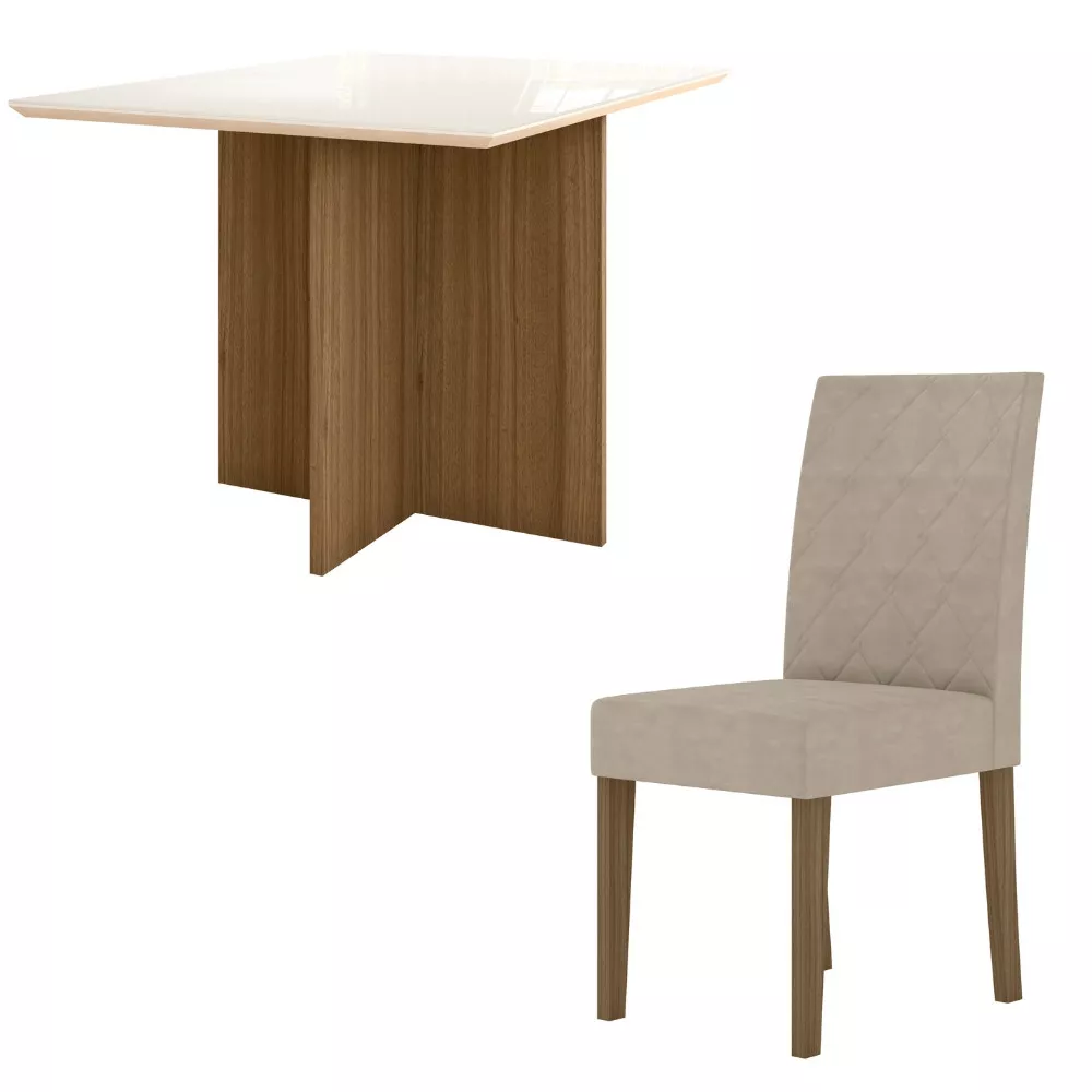 Conjunto Sala de Jantar 4 Cadeira Helo Poliman