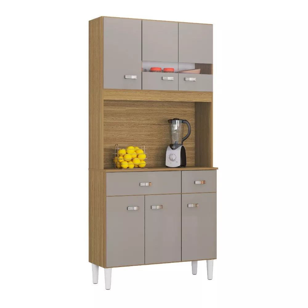 Cozinha Compacta 6 portas 2 Gavetas  Kit Manu Poquema