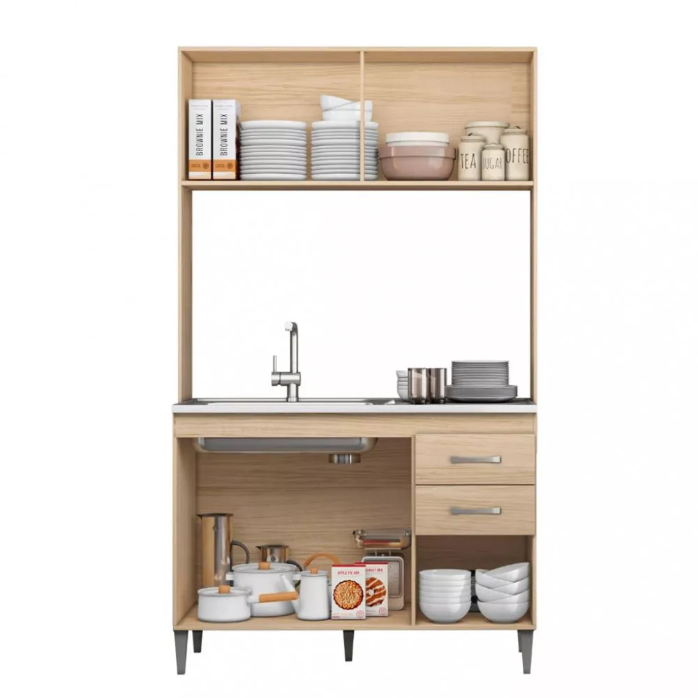 Cozinha Compacta 5 Portas 2 Gavetas Kamily Aramóveis