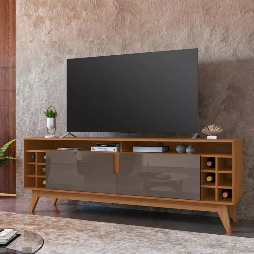 Rack para TV Até 60 Polegadas 2 Portas 135cm Wine Casa D