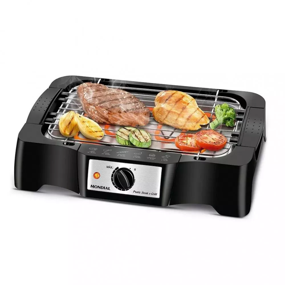 Image 0 of 3 of Churrasqueira Elétrica Mondial Pratc Steak e Grill CH-07