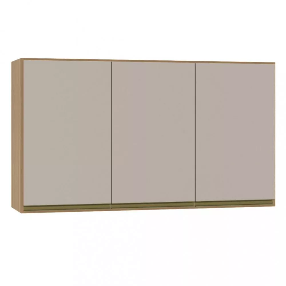 Armário Aereo 3 Portas 120cm Perola Poquema