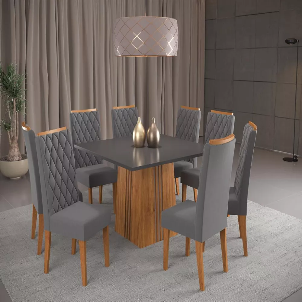 Image 0 of 4 of Conjunto Sala de Jantar Mesa 120cm Nany 8 Cadeiras Iza Viero