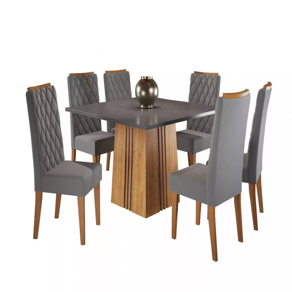Image 1 of 4 of Conjunto Sala de Jantar Mesa 120cm Nany 8 Cadeiras Iza Viero