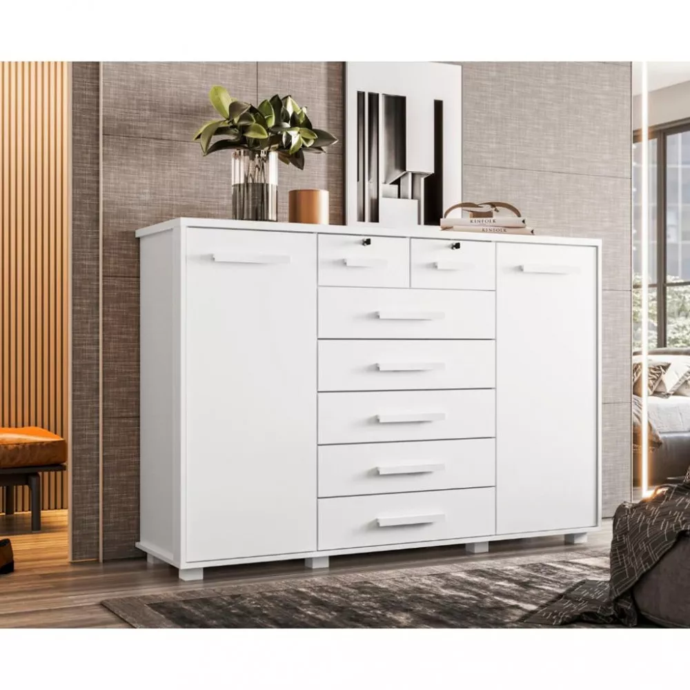 Cômoda 7 Gavetas 2 Portas com Pés Fontana Albatroz