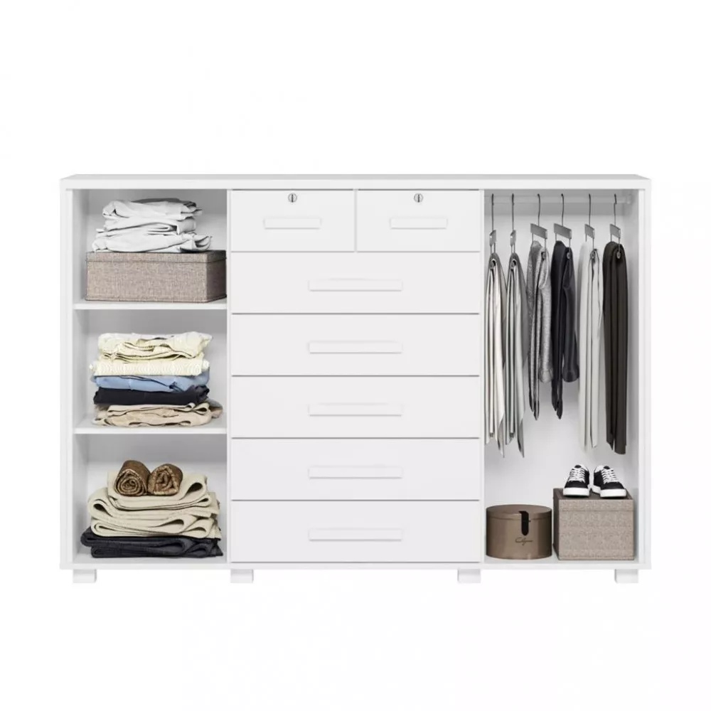 Cômoda 7 Gavetas 2 Portas com Pés Fontana Albatroz