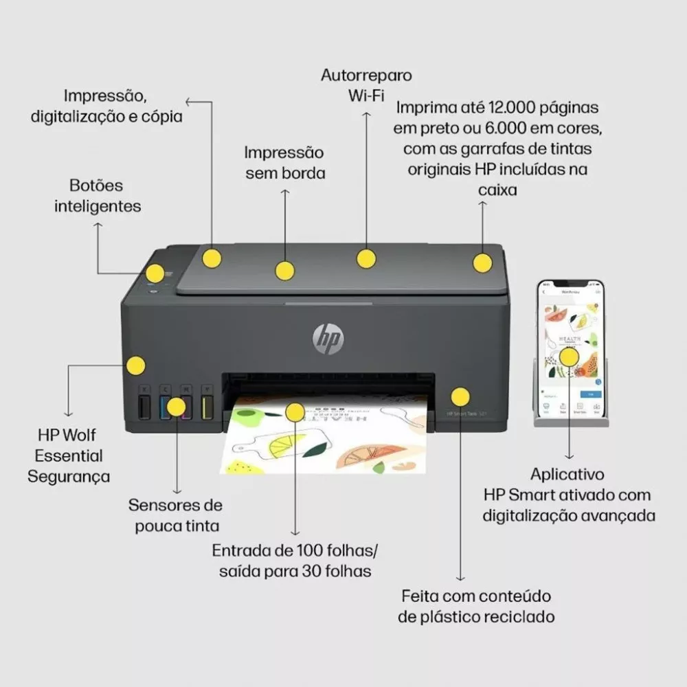 Impressora Multifuncional  HP Smart Tank 581