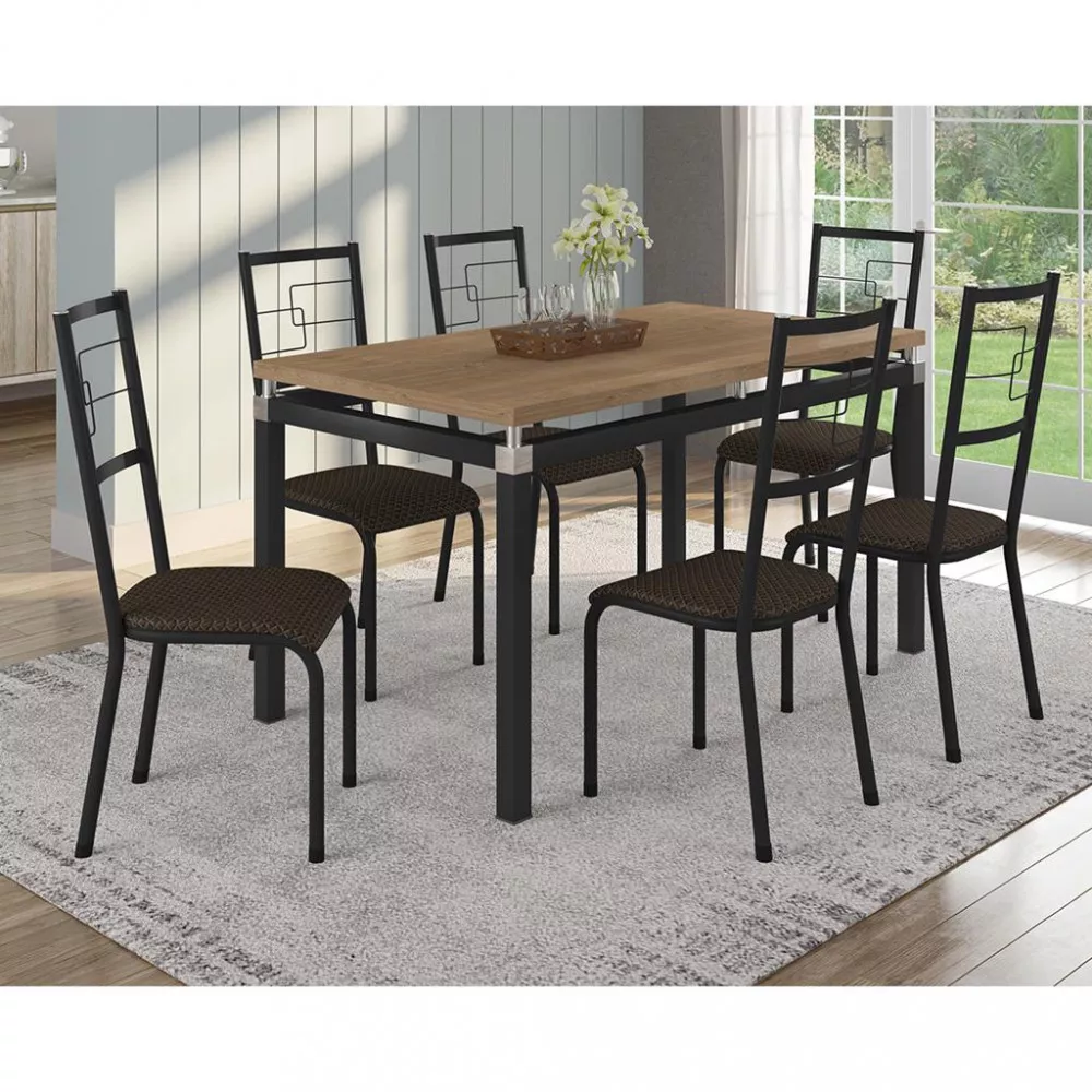 Conjunto Mesa Copenhague 6 Cadeiras Monterrey Fabone