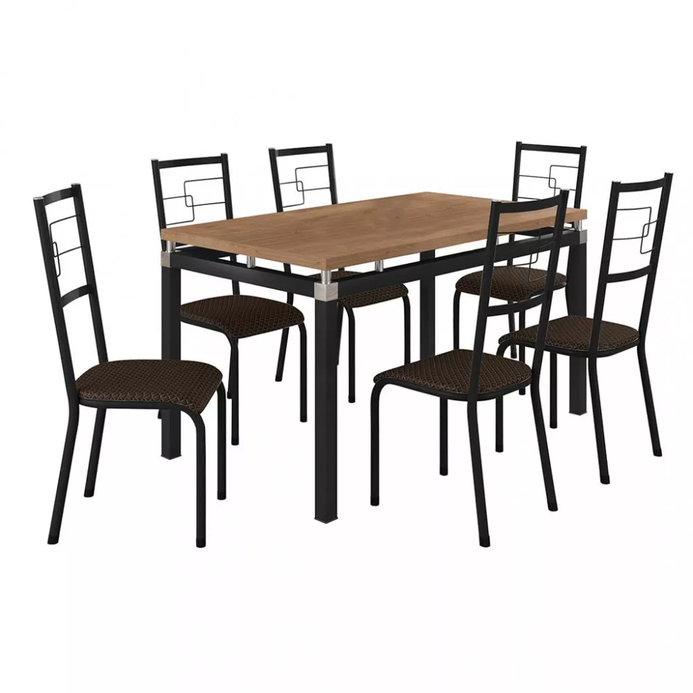 Conjunto Mesa Copenhague 6 Cadeiras Monterrey Fabone