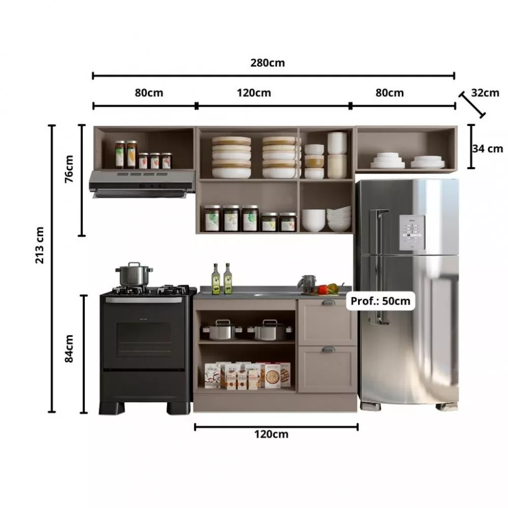Cozinha Compacta 4 Peças Unna Poliman