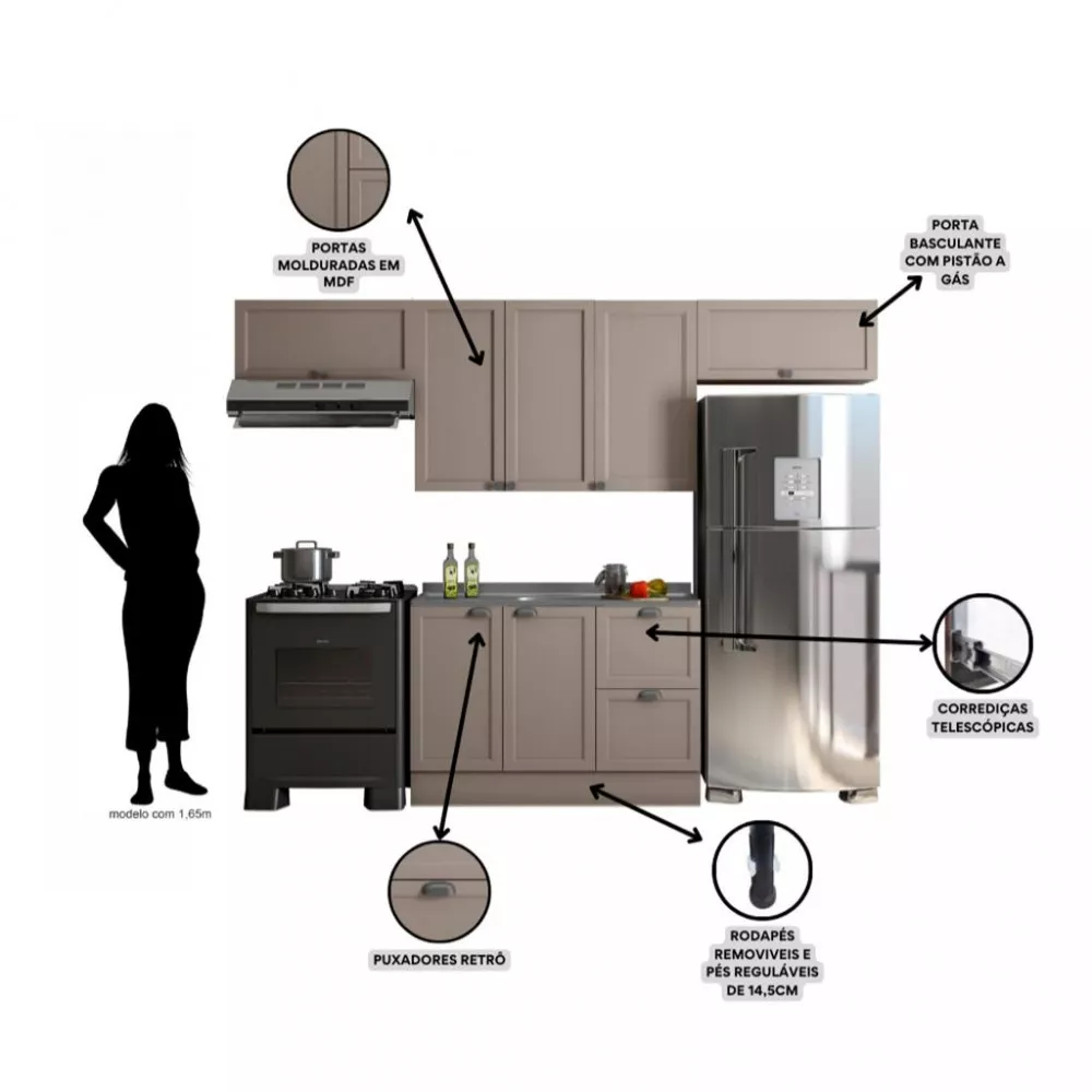 Cozinha Compacta 4 Peças Unna Poliman