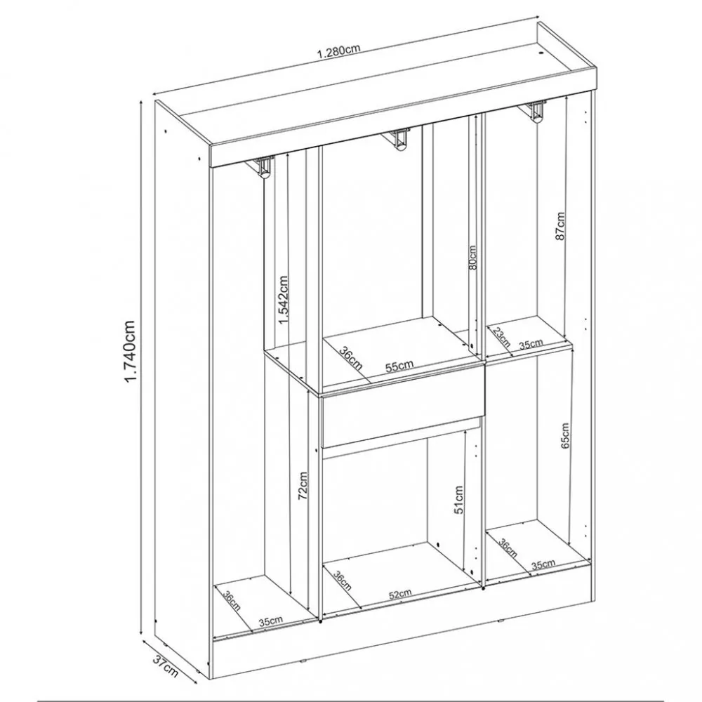 Guarda Roupa Solteiro 6 Portas 1 Gaveta Vidal Demobile