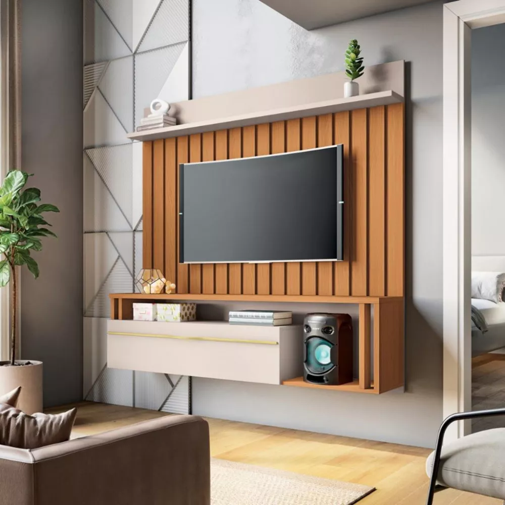 Painel Ripado para TV até 55 Polegadas 1 Porta Self HB Móveis