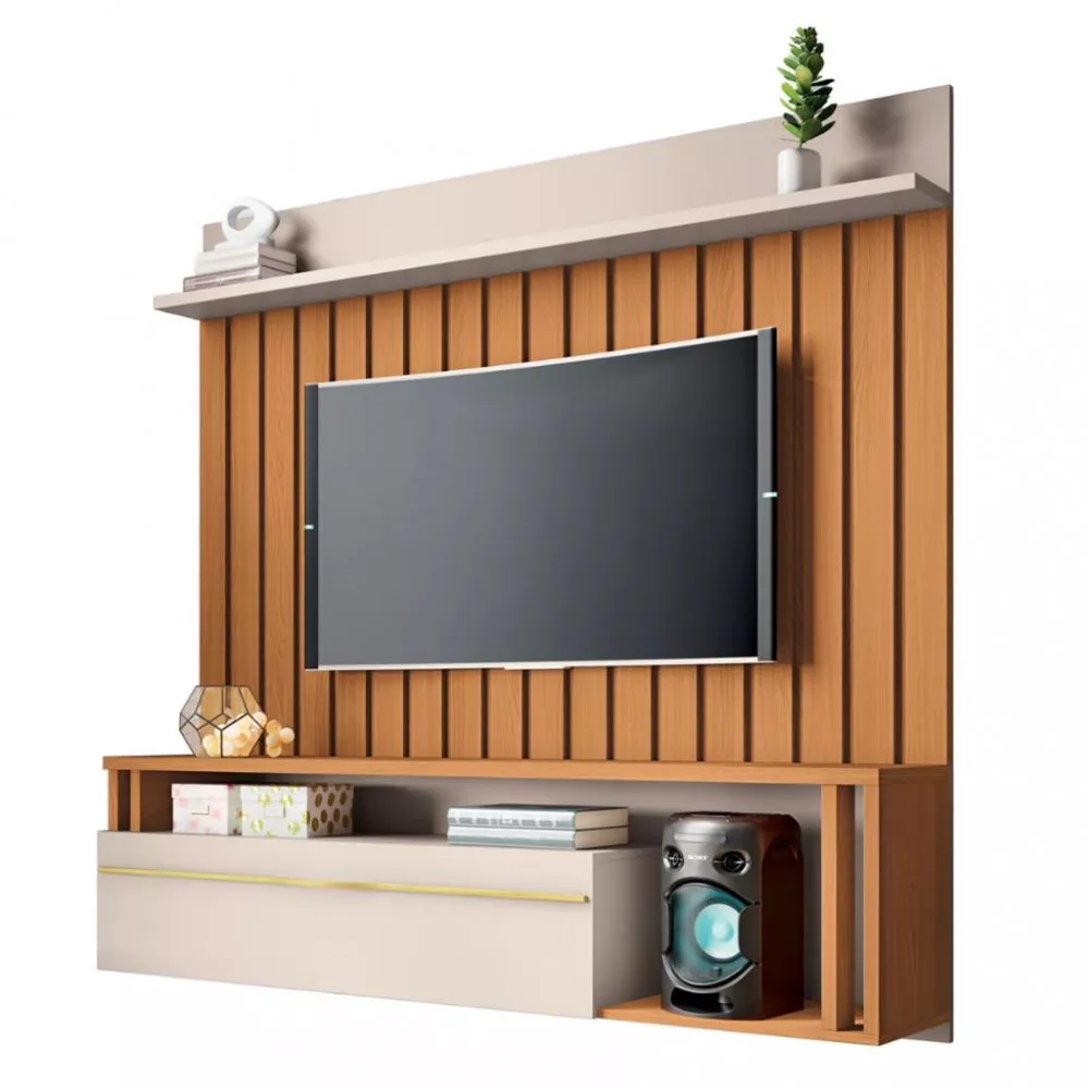 Painel Ripado para TV até 55 Polegadas 1 Porta Self HB Móveis