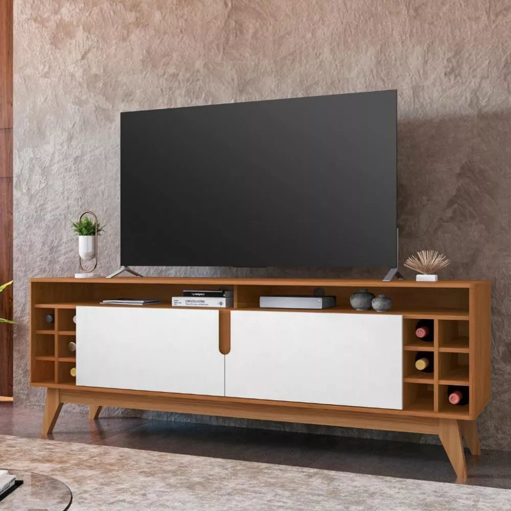 Rack para TV Até 60 Polegadas 2 Portas 135cm Wine Casa D