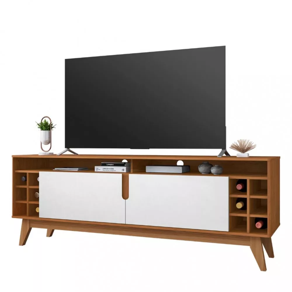 Rack para TV Até 60 Polegadas 2 Portas 135cm Wine Casa D