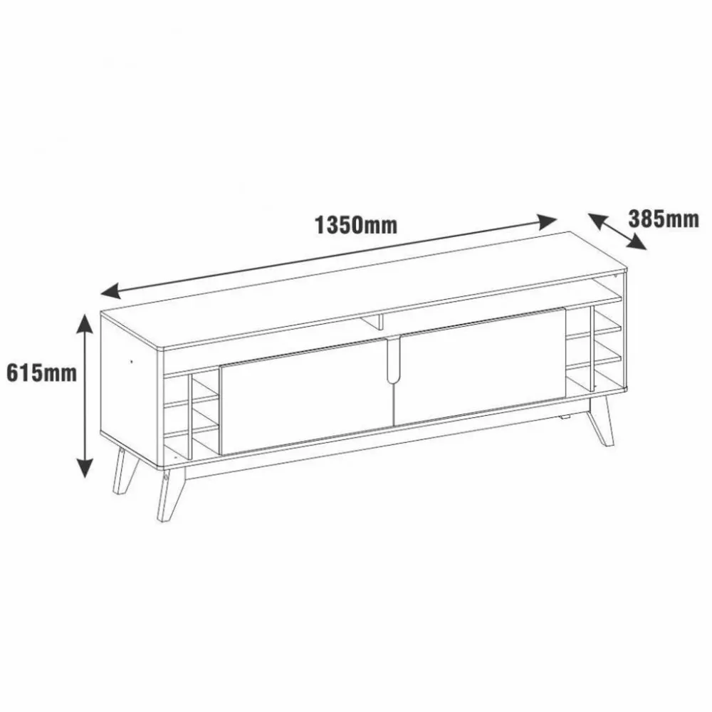 Rack para TV Até 60 Polegadas 2 Portas 135cm Wine Casa D