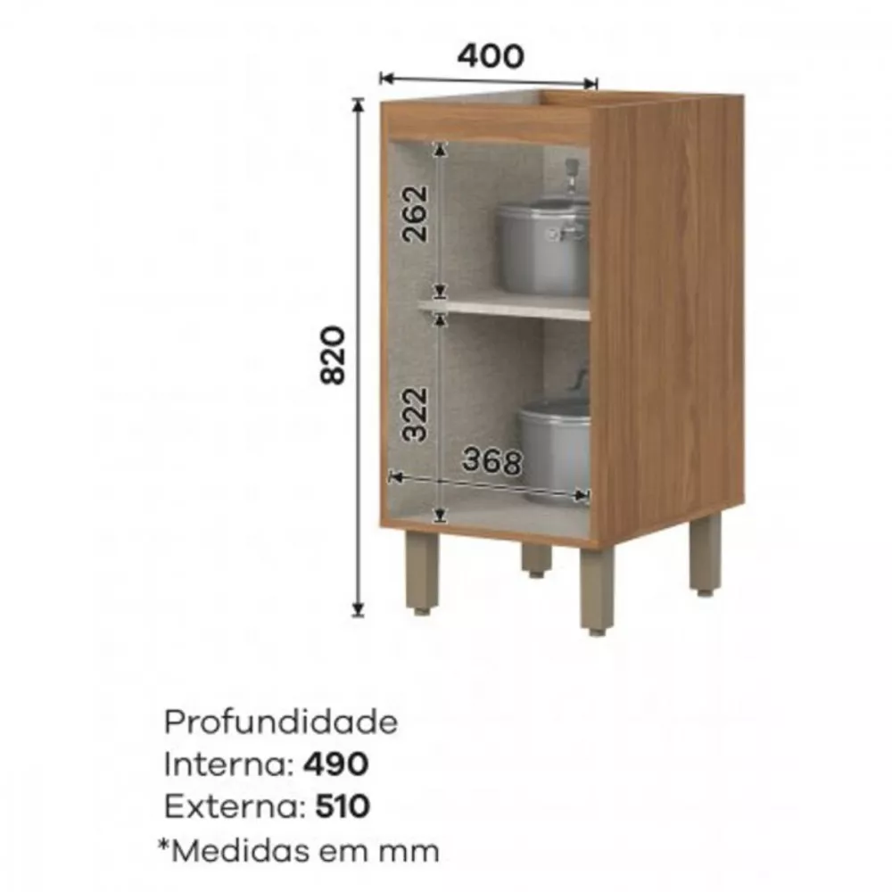 Balcão 1 Porta 40cm Requinte Henn