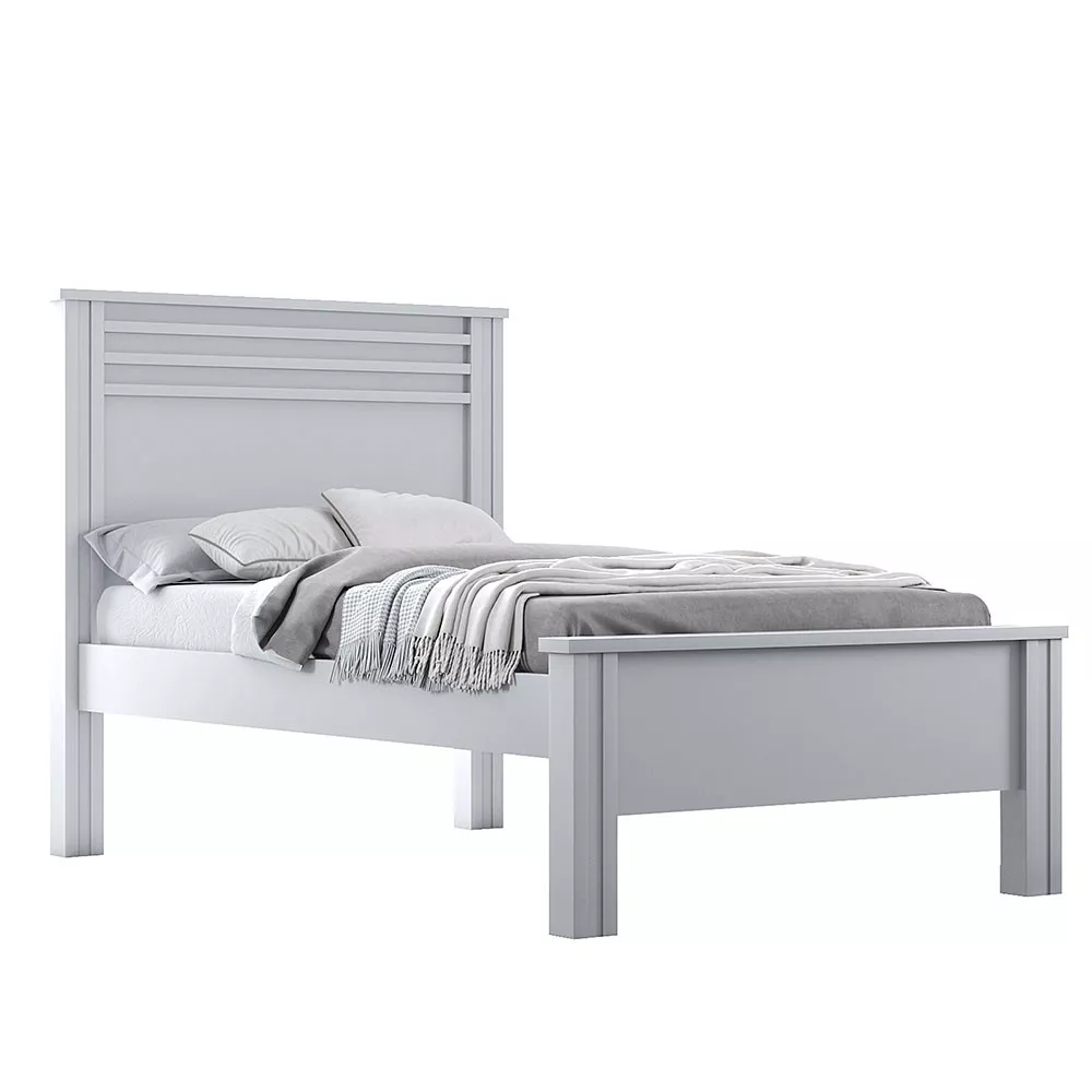 Cama Solteiro com Painel Ripado Rivera Clic Móveis
