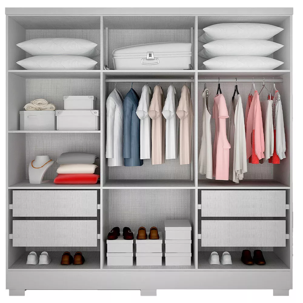 Closet Diamante em MDP 4 Gavetas e 7 Prateleiras Clic Móveis