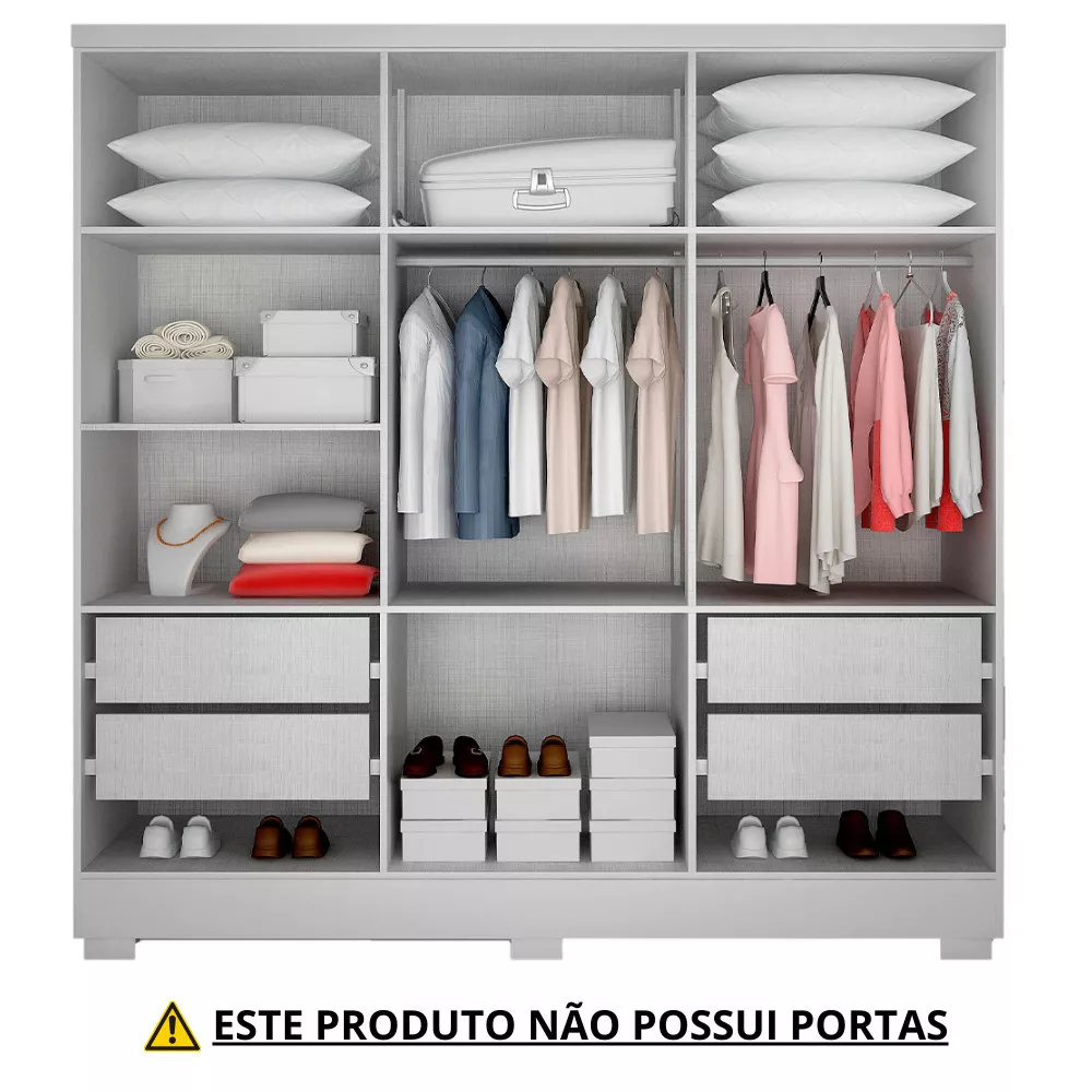 Closet Diamante em MDP 4 Gavetas e 7 Prateleiras Clic Móveis