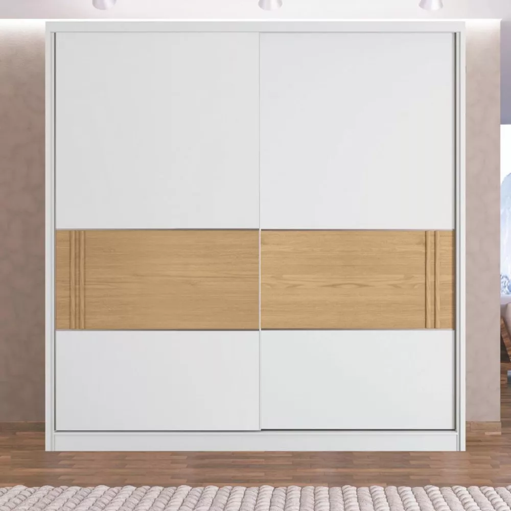 Guarda Roupas Casal 2 Portas de Correr 3 Gavetas Flex Prisma Móveis Castro