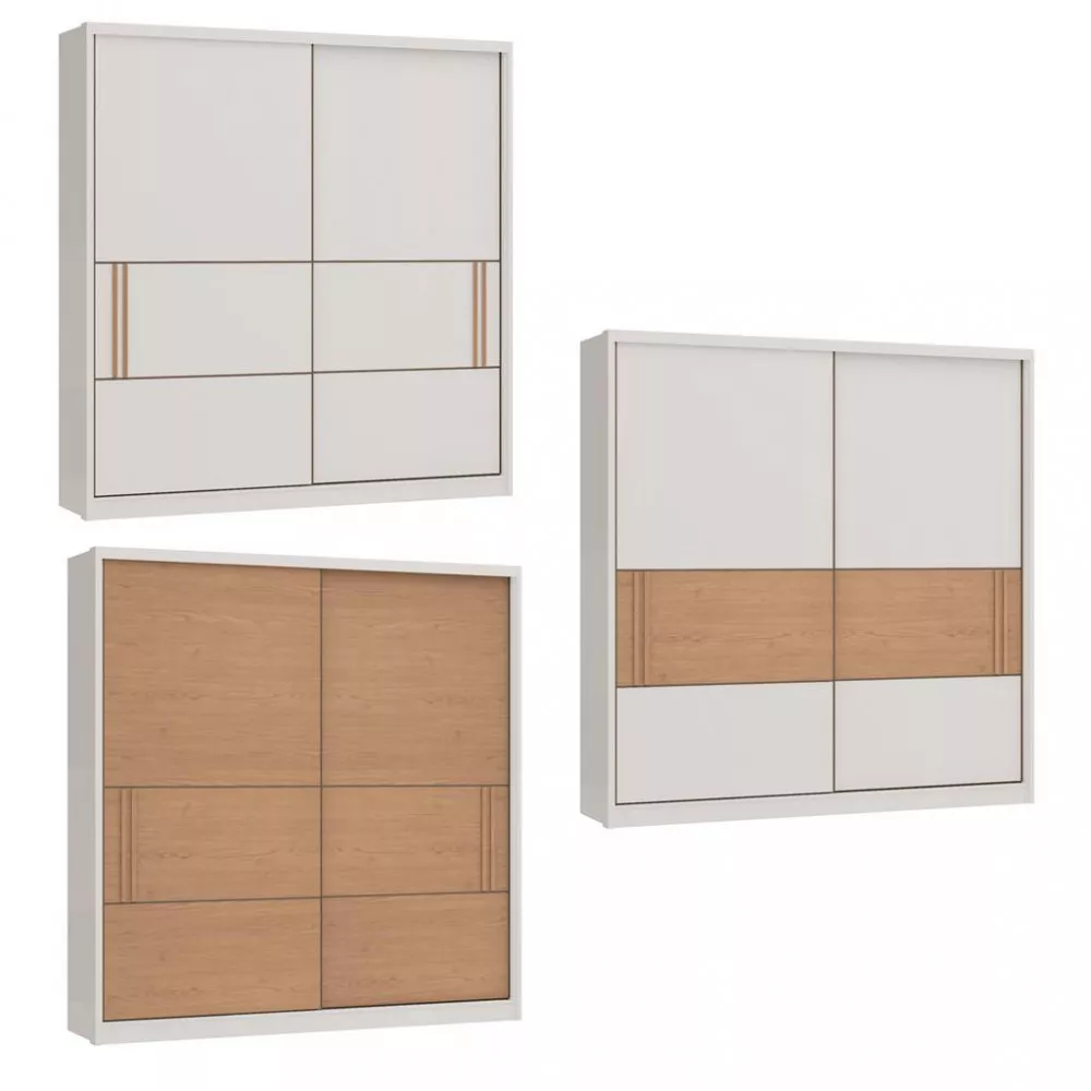 Guarda Roupas Casal 2 Portas de Correr 3 Gavetas Flex Prisma Móveis Castro