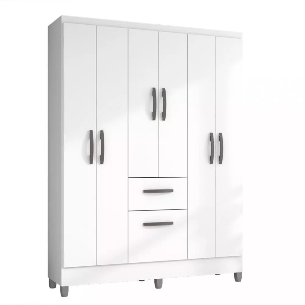 Guarda Roupa Solteiro 7 Portas 1 Gaveta Turin Poquema