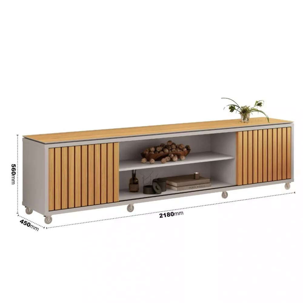 Rack para TV até 75 Polegadas 2 Portas 220cm Master EDN Móveis