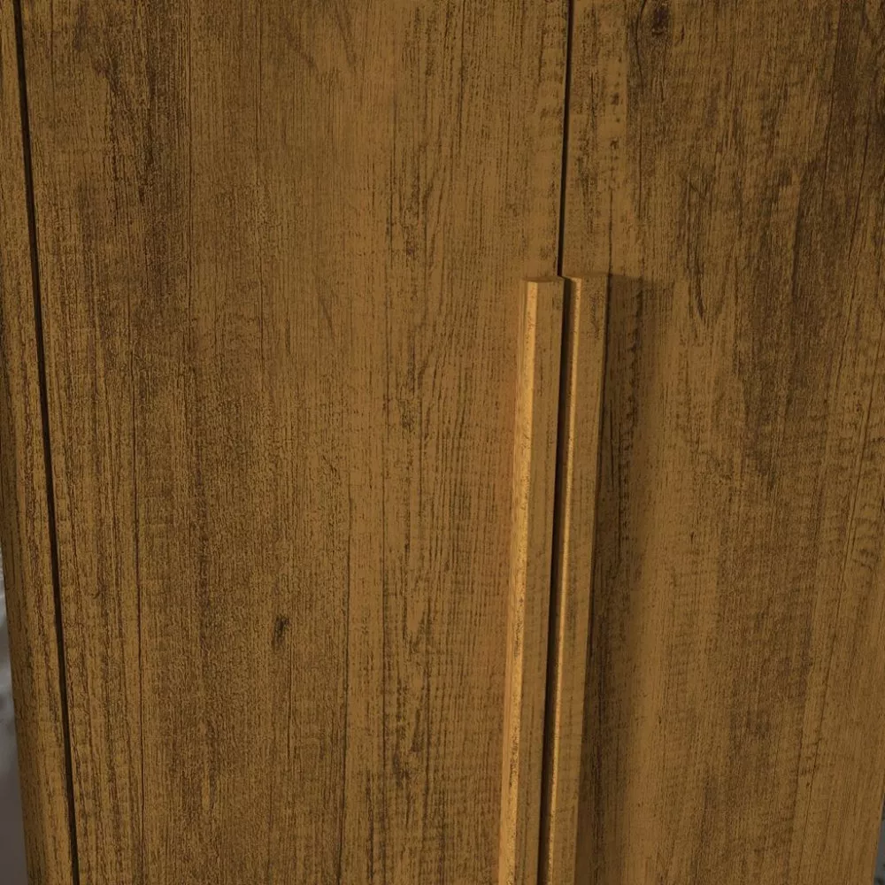 Guarda Roupa Casal 6 Portas 2 Gavetas com Pés e Espelho Império Gelius