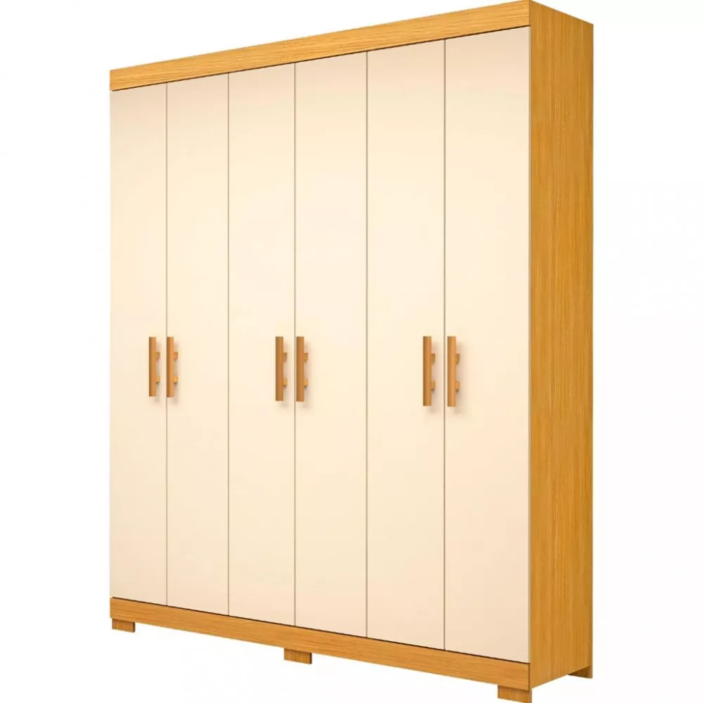 Guarda Roupa Casal com Pés 6 Portas 100 MDF Lana ACP