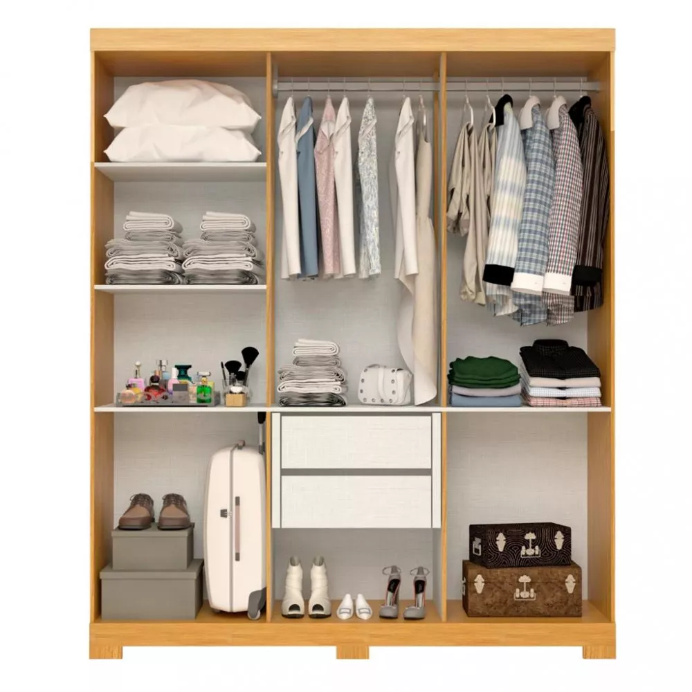 Guarda Roupa Casal com Pés 6 Portas 100 MDF Lana ACP