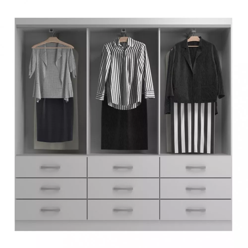 Guarda Roupa Casal 3 Portas 9 Gavetas Isabela Evidencia