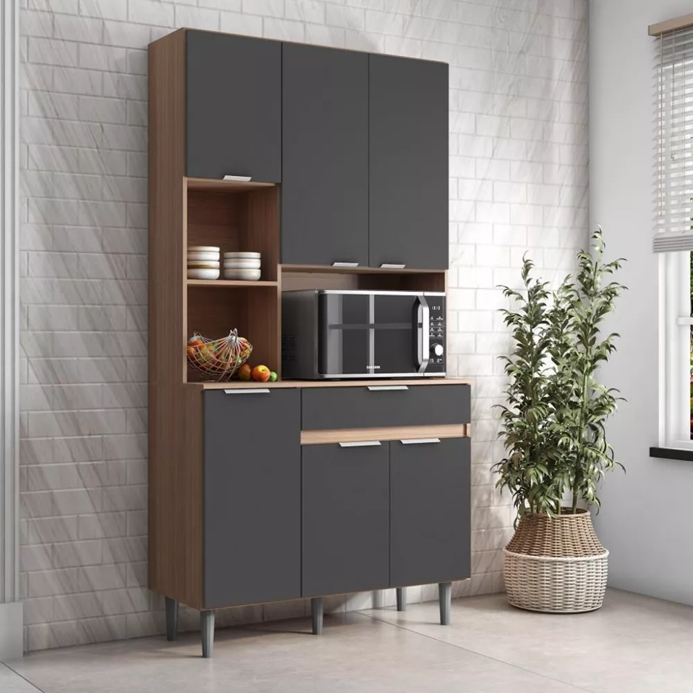Cozinha Compacta Kit 6 Portas 6 Portas 1 Gaveta Nubia Poliman