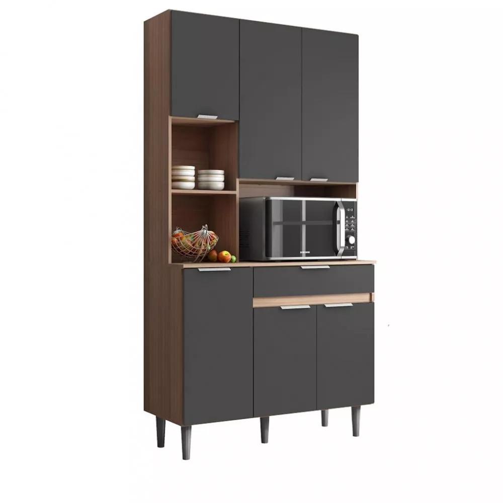 Cozinha Compacta Kit 6 Portas 6 Portas 1 Gaveta Nubia Poliman
