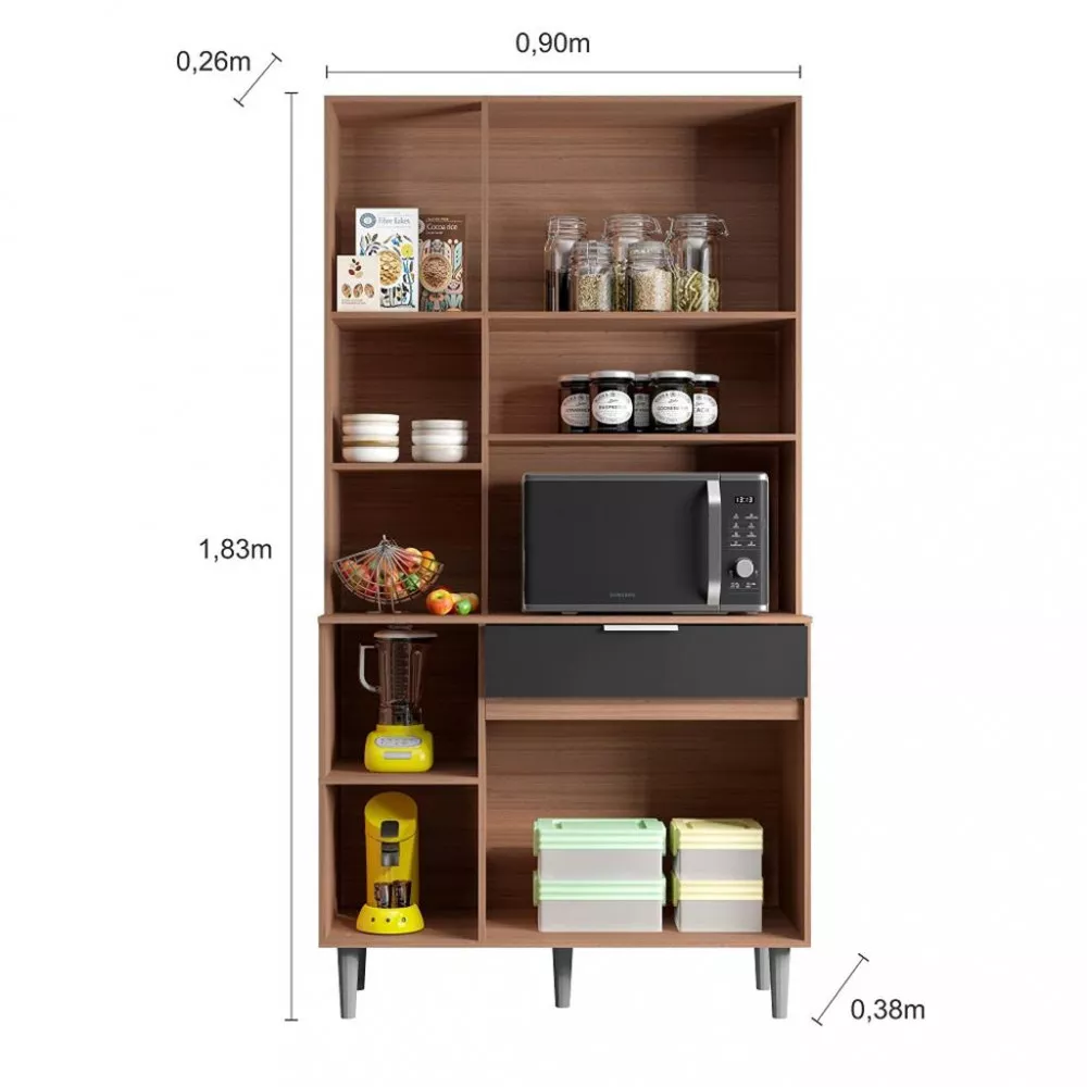 Cozinha Compacta Kit 6 Portas 6 Portas 1 Gaveta Nubia Poliman