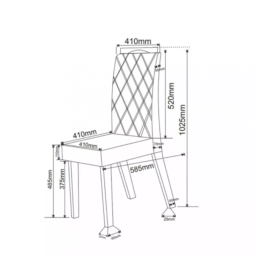 Image 3 of 4 of Conjunto Sala de Jantar Mesa Canadá 6 Cadeiras Rubi Viero