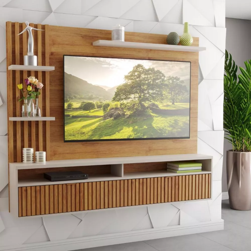 Painel Ripado para TV até 65 Polegadas 1 Porta Bueno Viero