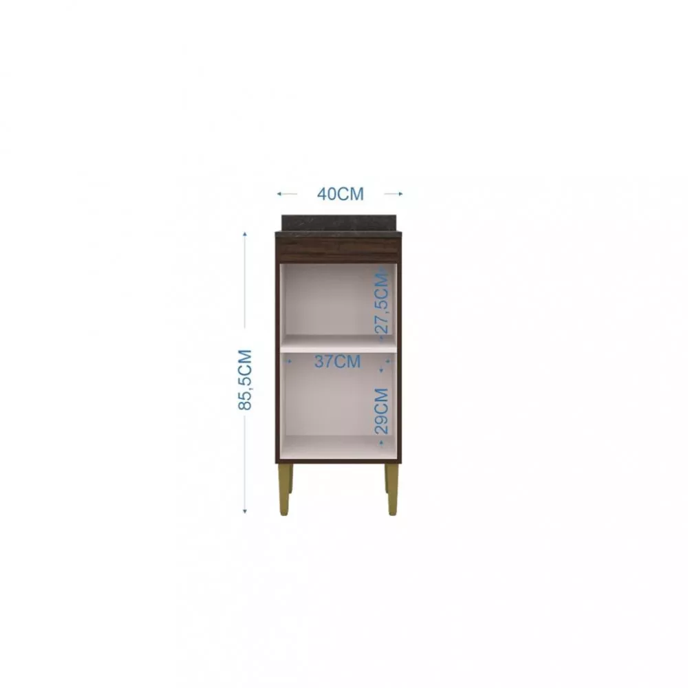 Balcão 1 Porta 40 CM Com Tampo A205 Poquema