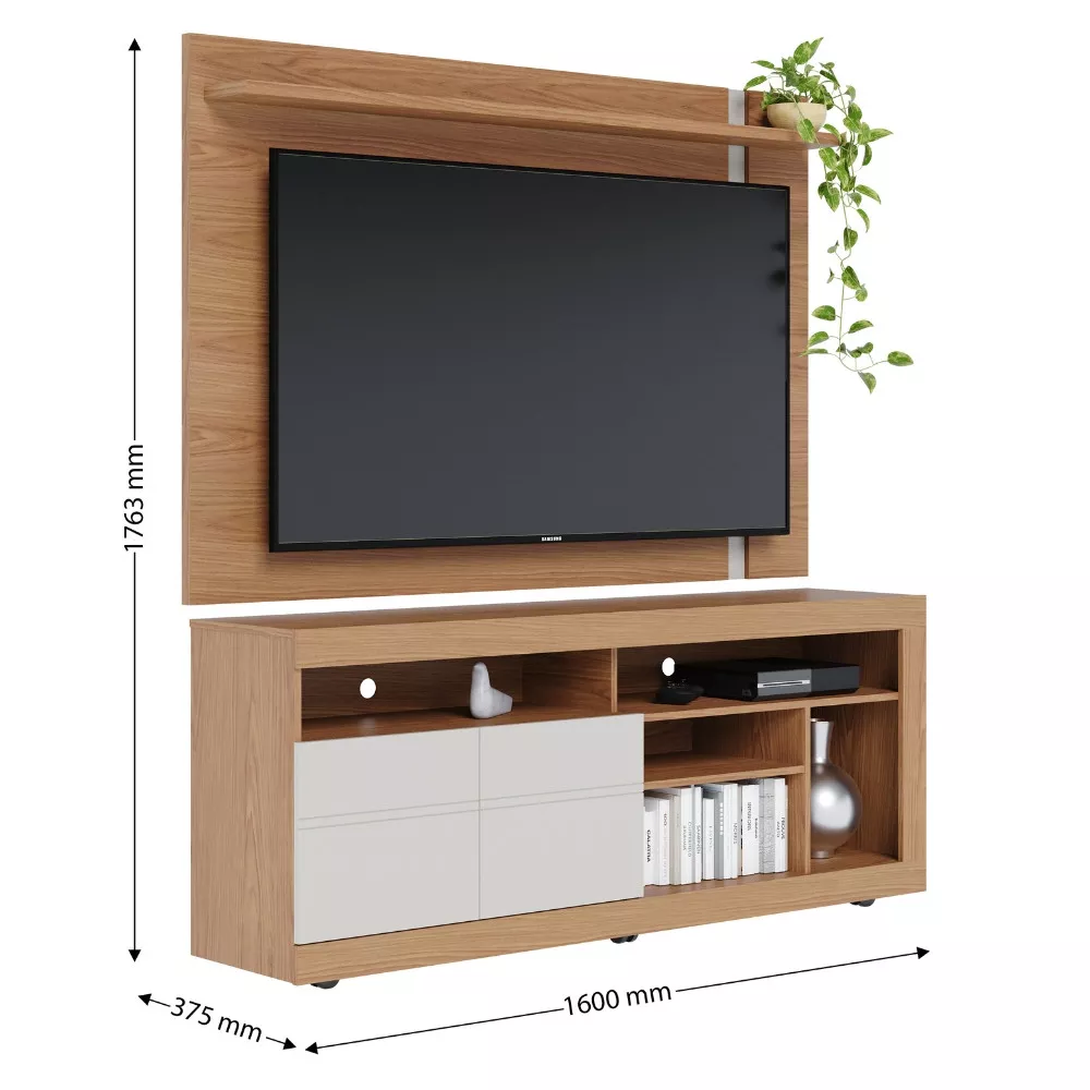 Rack com Painel para Tv até 60 Polegadas 2 Portas Inajá Leme Colibri