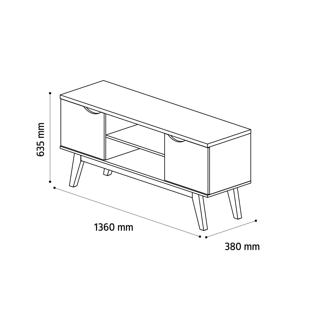 Rack para TV até 46 Polegadas 2 Portas com Pés Prism 1.4 Patrimar