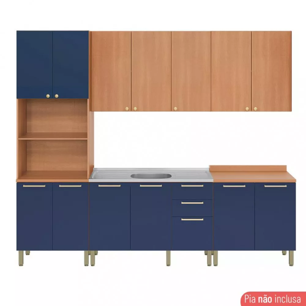Cozinha Compacta sem Pia 5 Peças Sálvia Telasul