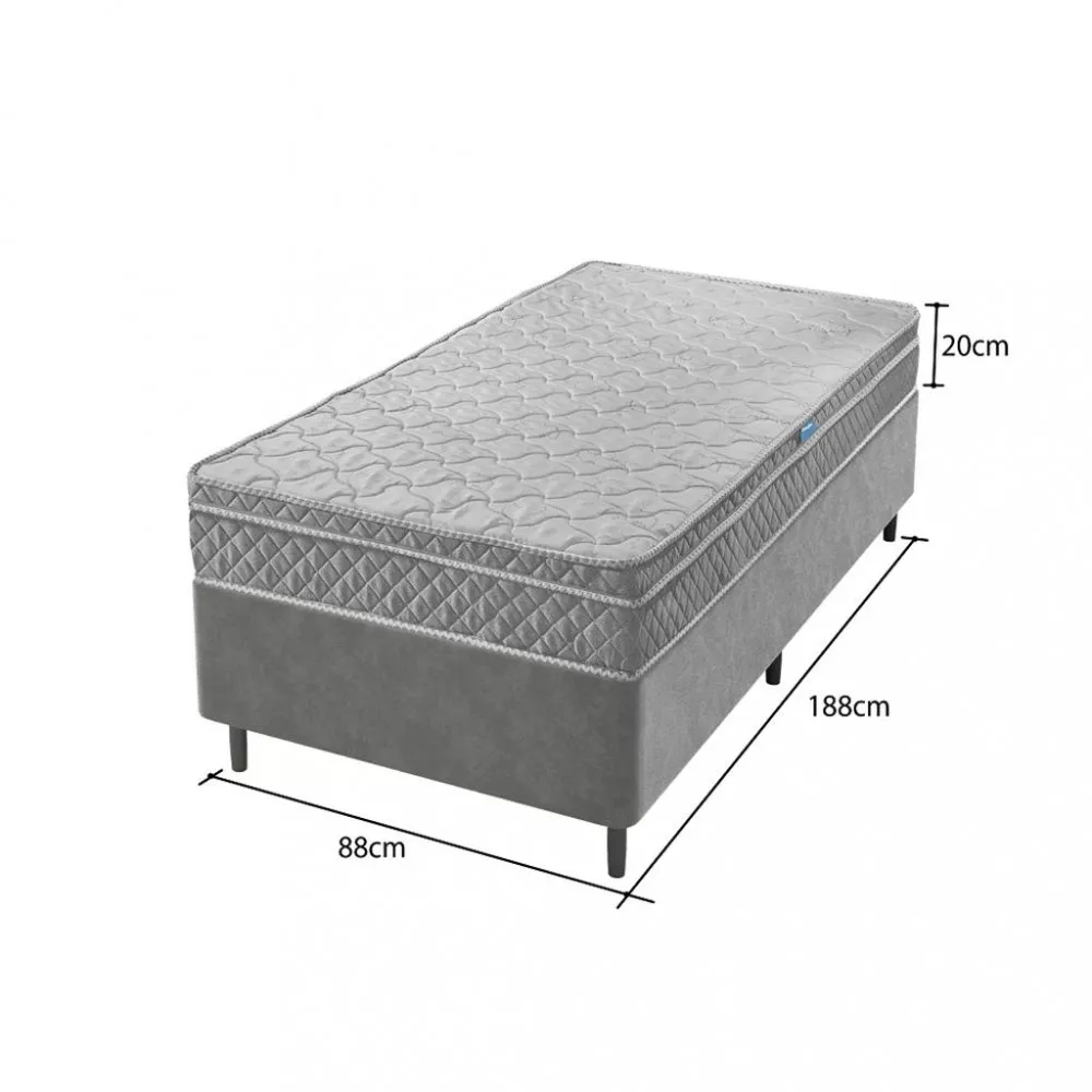 Cama Box Solteiro 88cm Molas Ensacadas 1 Euro Bari 2CEN Umaflex