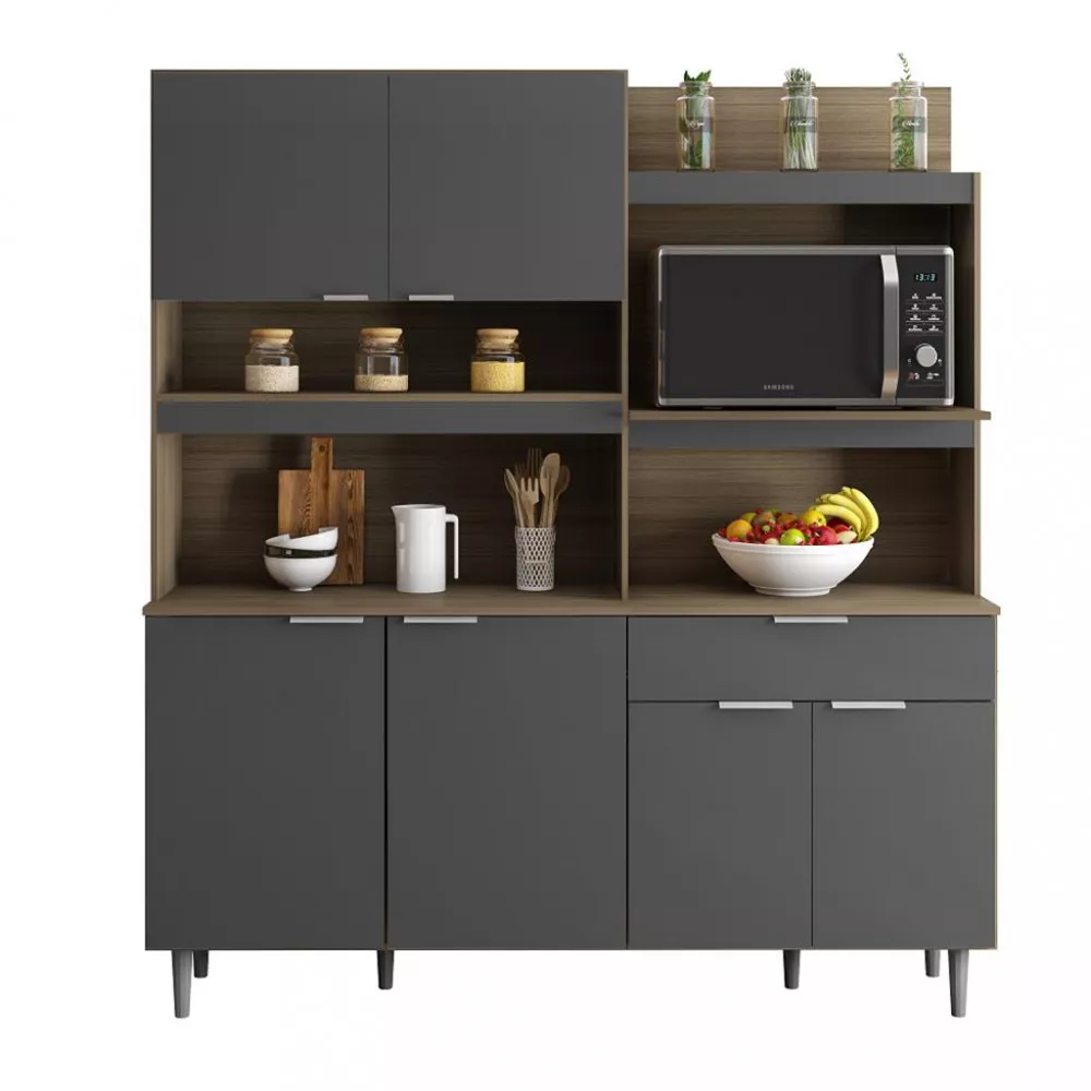 Cozinha Compacta Kit 6 Portas 1 Gaveta Emily Poliman