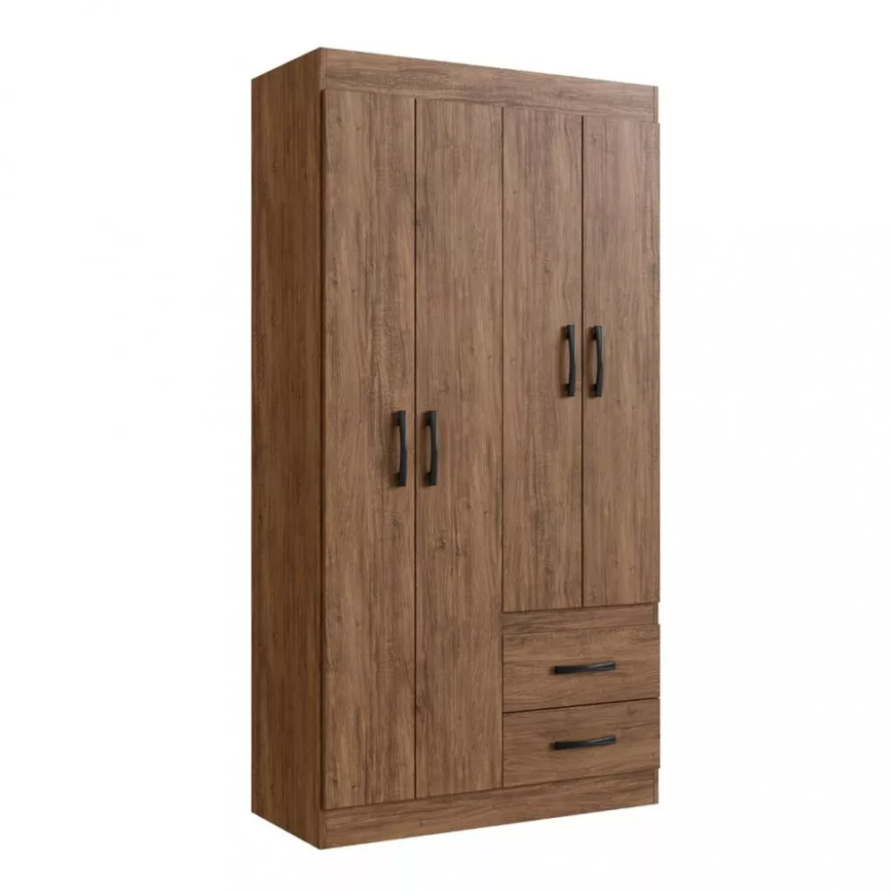 Guarda Roupa Solteiro 4 Portas 2 Gavetas Rosário Doripel