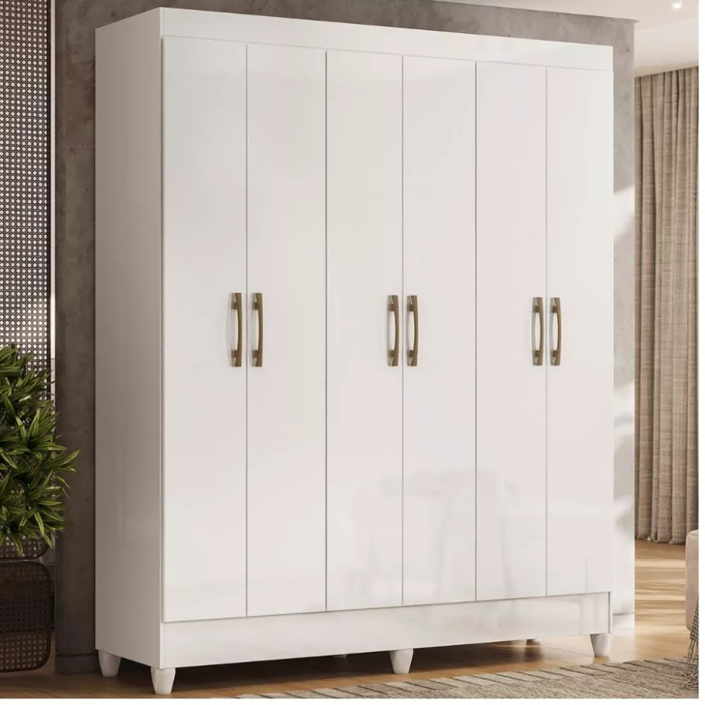Guarda Roupa Solteiro 6 Portas 1 Gaveta Cancun Moval