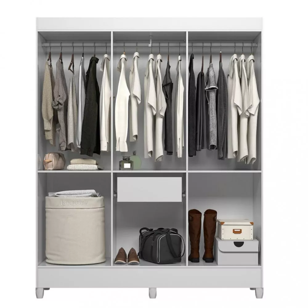 Guarda Roupa Solteiro 6 Portas 1 Gaveta Cancun Moval