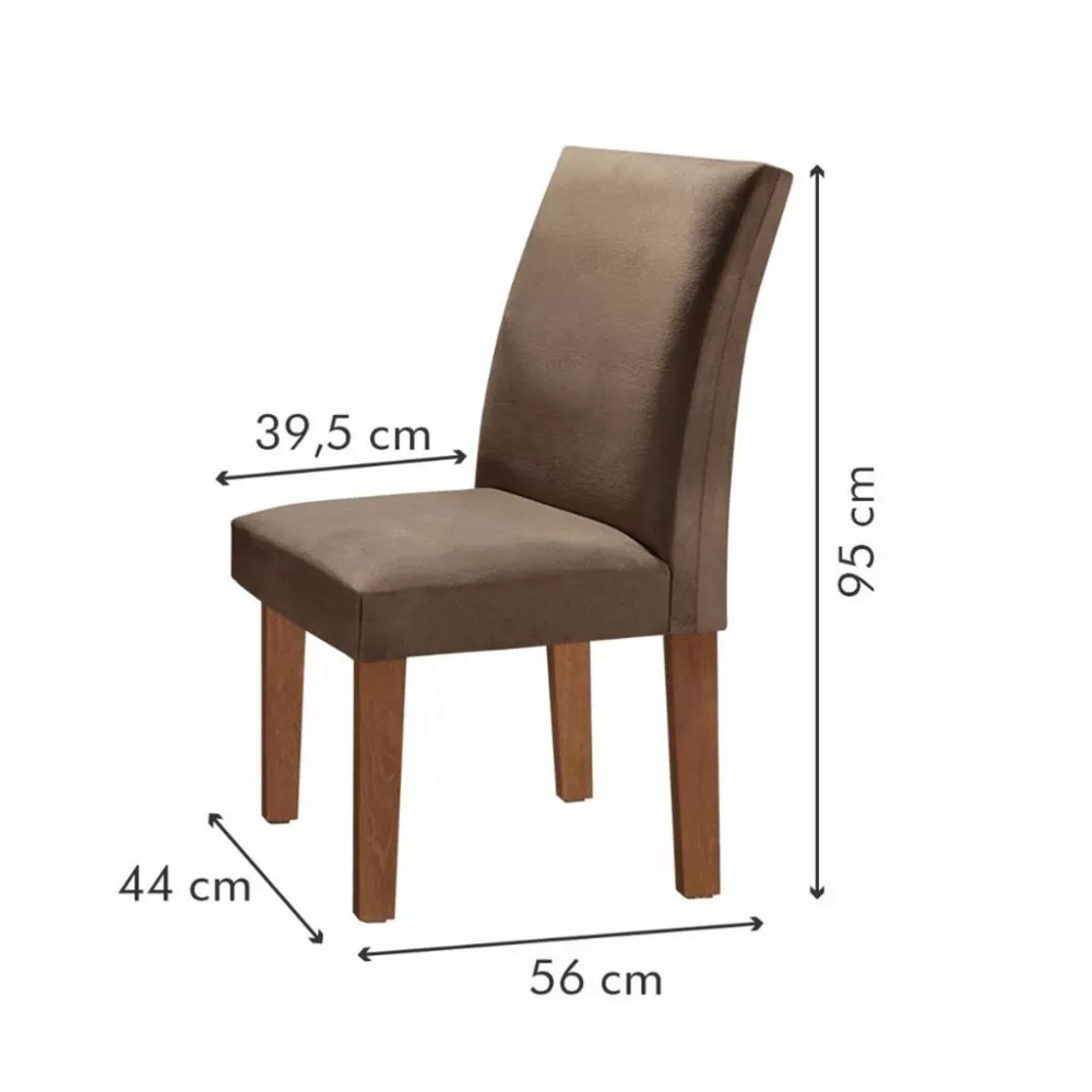 Conjunto Sala de Jantar Mesa 90cm 2 Cadeiras Tampo MDF Luciana Cel Móveis