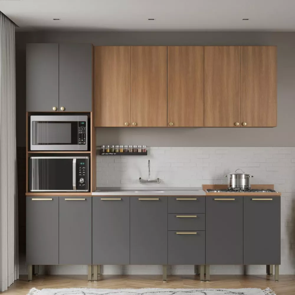Cozinha Compacta sem Pia 5 Peças Sálvia Telasul